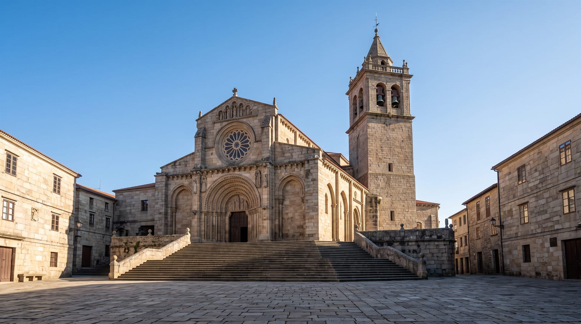 Catedral de San Martiño desde la Praza do Trigo en Ourense