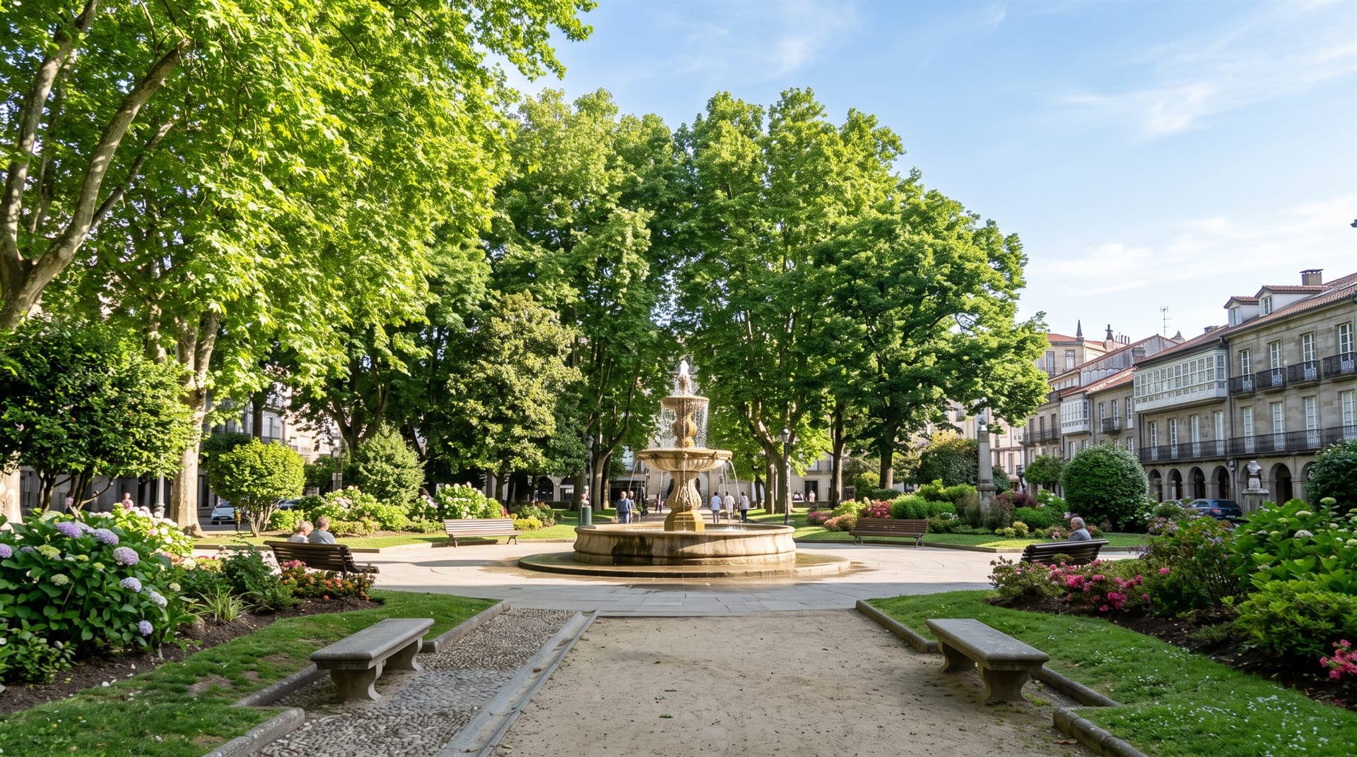 Parque de San Lázaro en el centro de Ourense